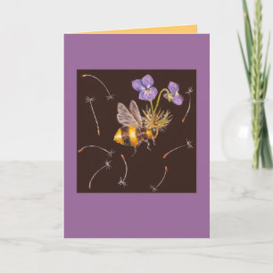 hommel met pet met violet op kaart