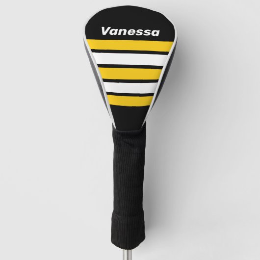Hommel Nostalgisch Over Strepen met Naam Golfheadcover (Voorkant)