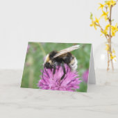 Hommel op een Wenskaart van de Distel Kaart (Gele Bloem)