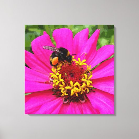 hommel op het werk canvas afdruk (Voorkant)