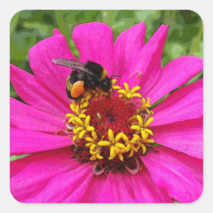 hommel op het werk vierkante sticker