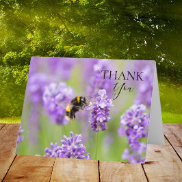 hommel op lavendel bedankkaart