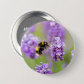 hommel op lavendel ronde button 7,6 cm (Voorkant /achterkant)