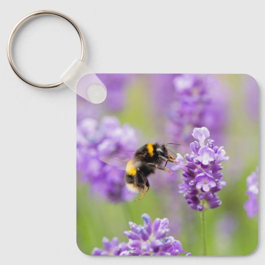 hommel op lavendel sleutelhanger (Voorkant)