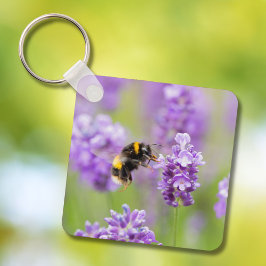 hommel op lavendel sleutelhanger