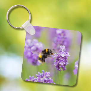 hommel op lavendel sleutelhanger