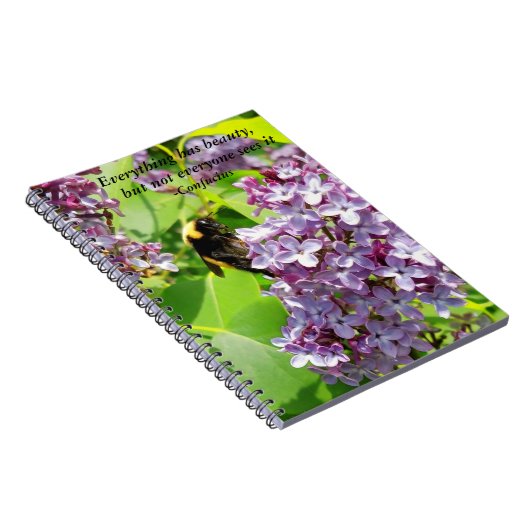 Hommel op Lila Confucius Quote Notitieboek (Rechterzijde)