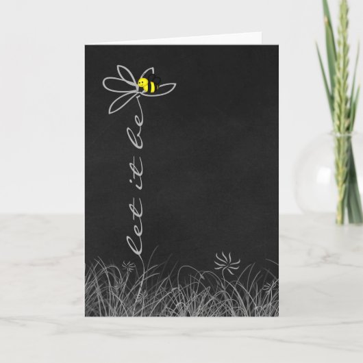 hommel op madeliefje bloem kaart (Voorkant)