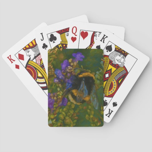 Hommel tussen Paarse bloemen Pokerkaarten (Achterkant)