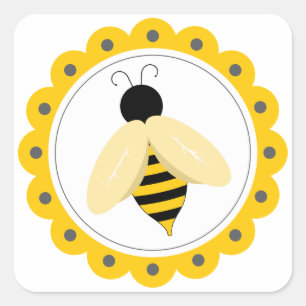 hommel vierkante sticker