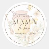 Hommeldon Mama Bijenkorf Baby Shower Ronde Sticker (Voorkant)