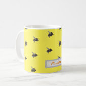 hommelgeel gepersonaliseerde naam koffiemok (Voorkant links)