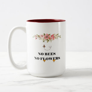 hommelhoning Grappige zwerm bijen Tweekleurige Koffiemok