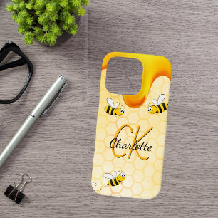 Hommelnest honing druipende monogram iPhone 16 pro hoesje