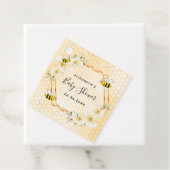 Hommelnest tropische bloemen baby shower bedankjes labels (In situ)