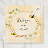 Hommelnest tropische bloemen baby shower bedankjes labels (Achterkant)