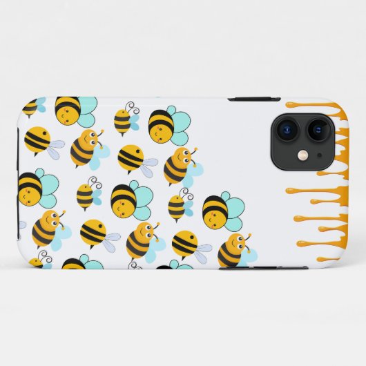 Hommels en honing wit Case-Mate iPhone case (Achterkant (horizontaal))