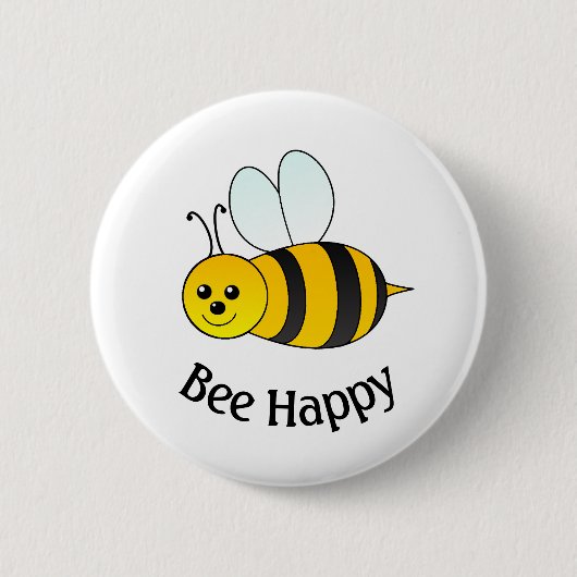 Hommels Gelukkig Ronde Button 5,7 Cm (Voorkant)