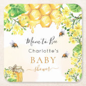 Hommels honing gele bloemen Baby Shower Kartonnen Onderzetters (Voorkant)