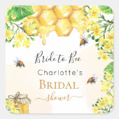 Hommels honing gele bloemen Bruidsmeisjesfeest Vierkante Sticker (Voorkant)