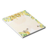 Hommels honing gele bloemen naam bedrijf notitieblok (Schuin)