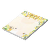 Hommels honing gele bloemen naam bedrijf notitieblok (Linkerzijde)