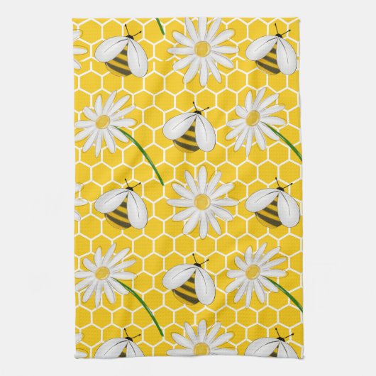 Hommels, Honingbijen Ontwerp Theedoek (Verticaal)
