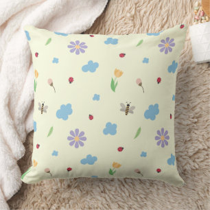 Hommels, Lieveheersbeestjes & Wilde Bloemen Patroo Kussen