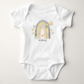 Hommels met Boho Regenboog en Hartjes Monogram   Romper (Voorkant)