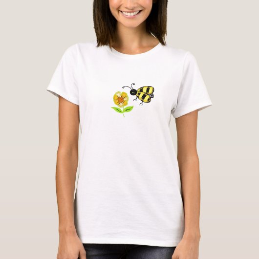 Hommels met gele bloem t-shirt (Voorkant)