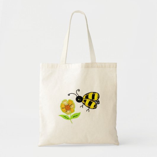 Hommels met Gele Bloem Tote Bag (Voorkant)