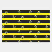 Hommels met hart & honingraat patroon wrapping inpakpapier vel (Voorkant 3)