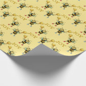Hommels met hartpatroon wikkel cadeaupapier (Hoek)