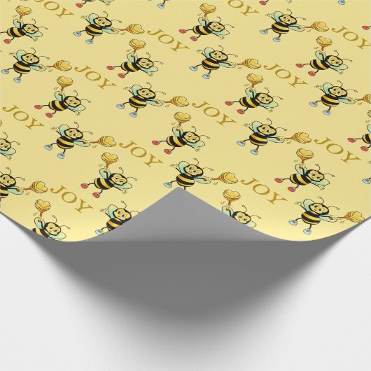 Hommels met hartpatroon wikkeling cadeaupapier (Hoek)