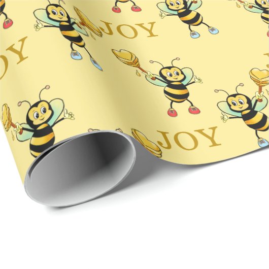 Hommels met hartpatroon wikkeling cadeaupapier (Rol Hoek)