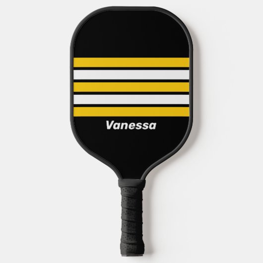 Hommels Nostalgisch over Strepen met Naam Pickleball Paddle (Voorkant)