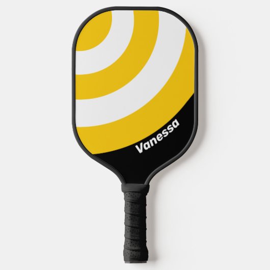 Hommels Nostalgische Cirkel Streep met Naam Pickleball Paddle (Voorkant)