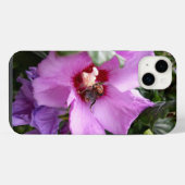 Hommels op Hibiscus Bloem iPhone Hoesje (Achterkant horizontaal)