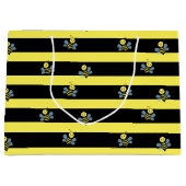 Hommels op zwart geel gestreept groot cadeauzakje (Voorkant)