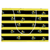 Hommels op zwart geel gestreept groot cadeauzakje (Achterkant)