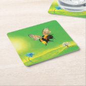 Hommels vliegen over de weide   kartonnen onderzetters (Schuin)