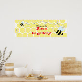 Hommelsbaby Shower Verjaardagsfeest Banner Poster (Keuken)