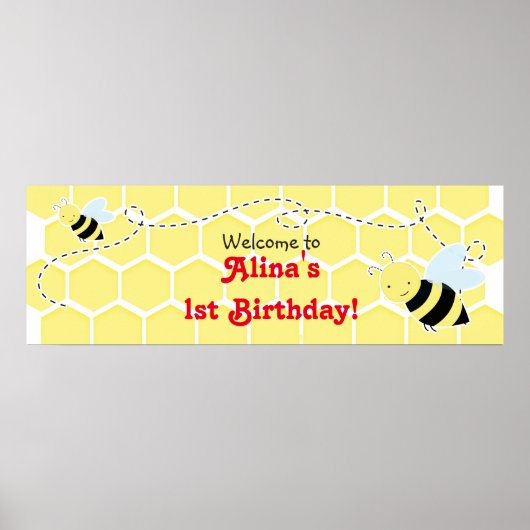 Hommelsbaby Shower Verjaardagsfeest Banner Poster (Voorkant)