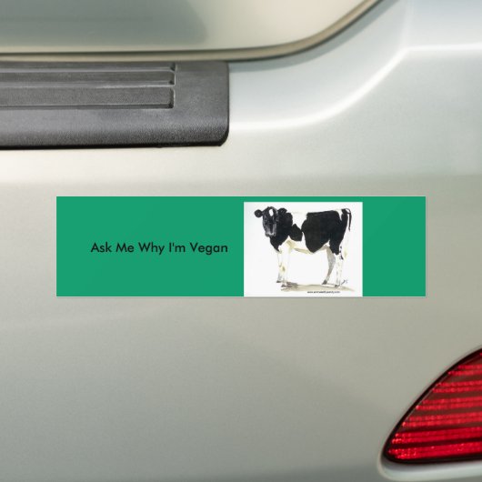 hommeltegel voor zwarte en witte koe bumpersticker (Op auto)