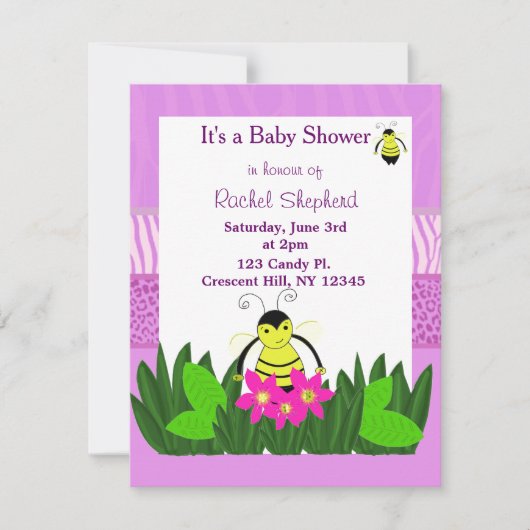 Hommeltje Baby Shower Kaart (Voorkant)