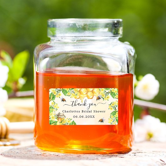 Hommeltje Bruidsbruiloft geel bloemendank je Etiket