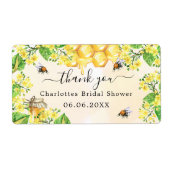 Hommeltje bruidsbrunch gele bloemen bedankt etiket (Voorkant)