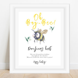 Hommeltje - Fopspenen jacht spel baby shower Poster