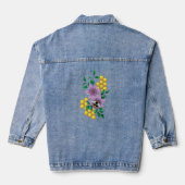 Hommeltje Lavendel Bloemen Geel Denim Jacket (Achterkant)