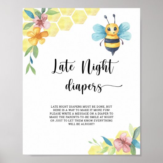 Hommeltje \ Luier spel tot laat in de nacht Poster (Voorkant)